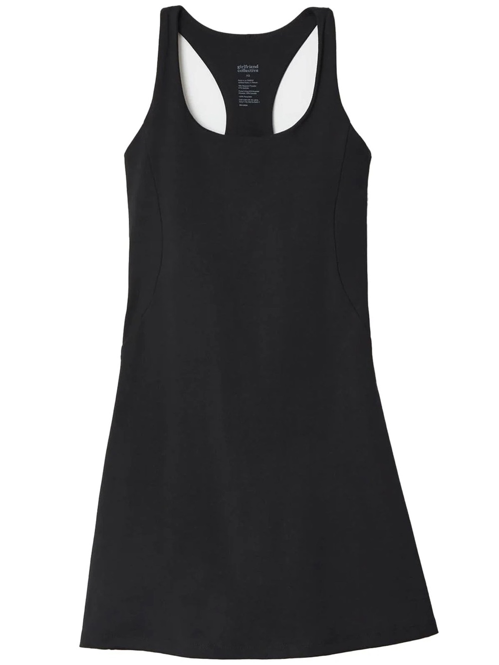 Girlfriend Collective Paloma Racer Back Black Dress Sz Small
